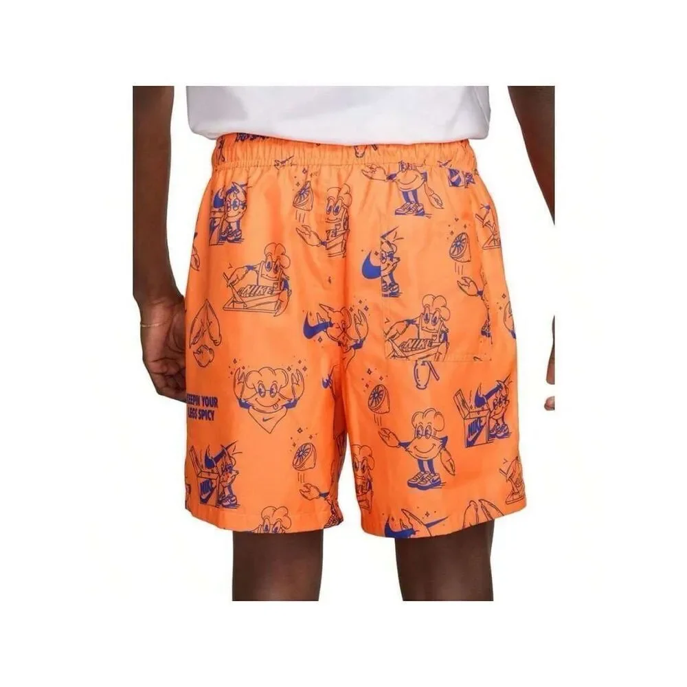 Nike NWT Total Orange Club Woven Printed 6” Short Small
